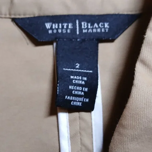 WHITE HOUSE BLACK MARKET Golden Tan Jacket with Satin & Button Details - Picture 7 of 11